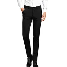 Мужские модные однотонные повседневные тонкие деловые брюки на молнии длинные брюки 28-38 Traje de hombre de vestir pantalones de vestir hombre