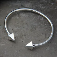 Ретро тайское серебро Япония и Южная Корея простой конус Треугольник Пирамида трехмерный браслет S925 стерлингового серебра ювелирные изделия