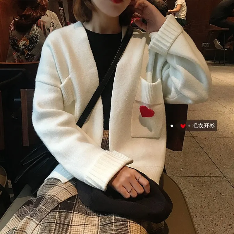 HziriP 2018 Autumn Winter Fashion Knitted Thin Sweater Women Sweet Solid Loose Simple Full Sleeve Sweaters Femme Cardigans Tops |