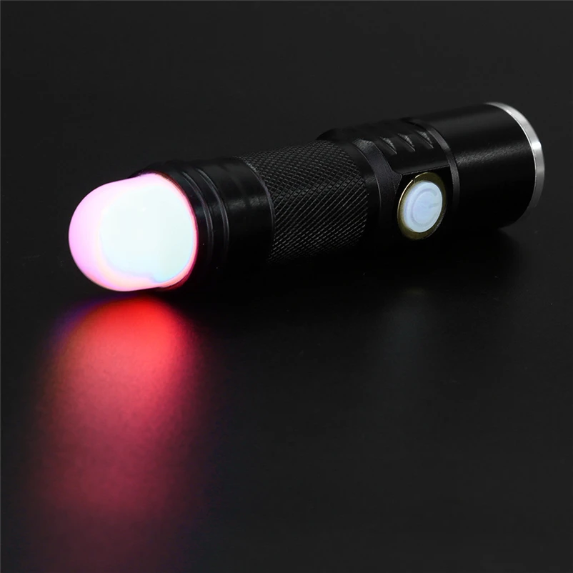 Clearance Freeshipping Mini Portable Flashlight LED Torch USB Rechargeable Flashlight 350LM Bicycle Light Whosesale #4MY02 1