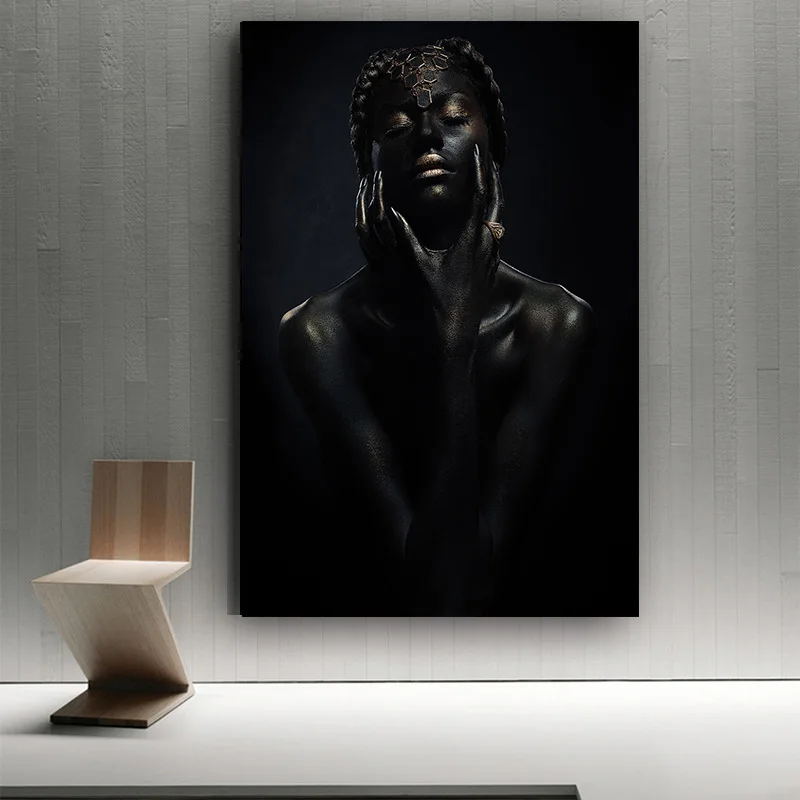 Созерцатель черная Обнаженная африканская Художественная Картина на холсте «женщина» Куадрос плакаты и принты скандинавские настенные картины для гостиной