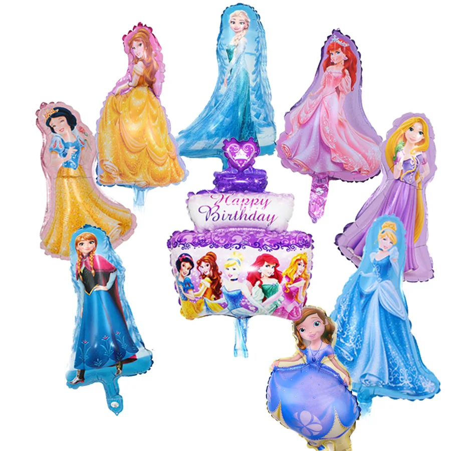 100 шт мини размер принцесса Золушка& Белль& Белоснежка фольга праздничные надувные шары товары для праздника