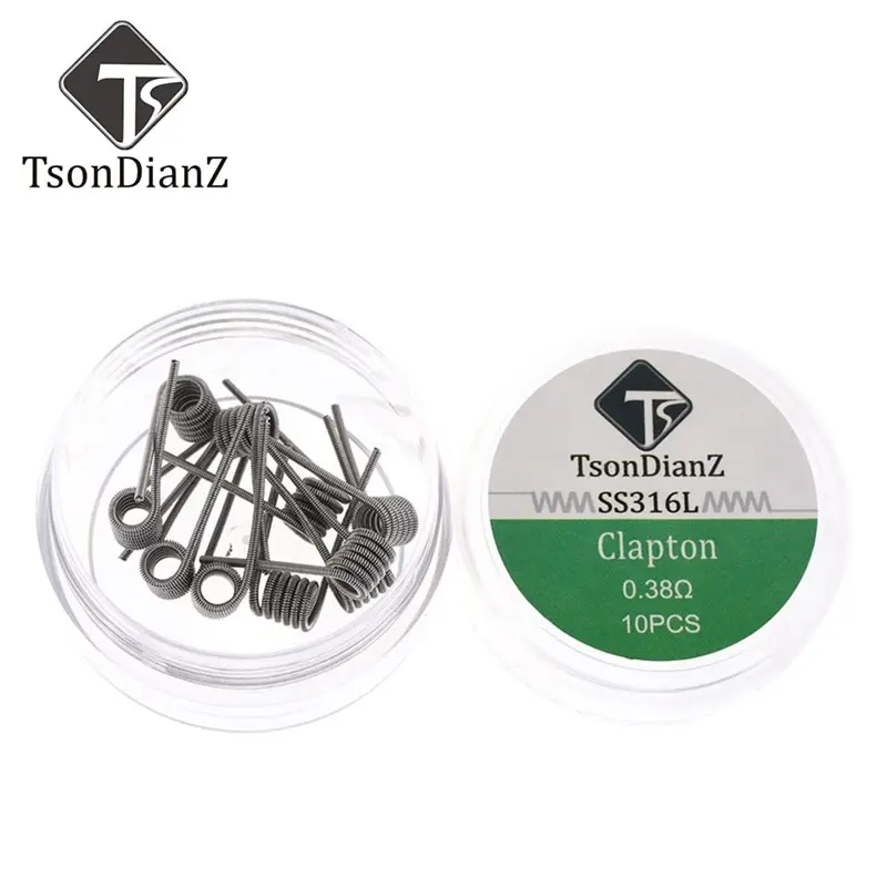 

Tsondianz SS316L E-Cigarette DIY Prebuilt Coil Heating Wire Alien Tiger Fused Clapton Flat Twisted Coil For RDA Atomizer Tank