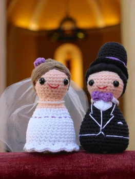 

crochet toys amigurumi handmade doll bride and groom number DXB0020