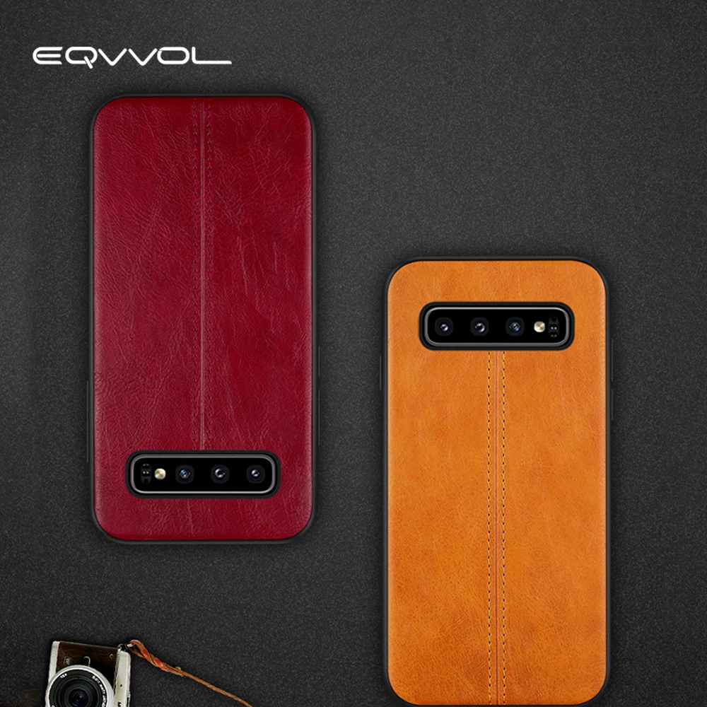 Eqvvol Роскошный PU кожаный чехол для Samsung Galaxy S10 S9 S8 Plus S10E Note 8 9 противоударный