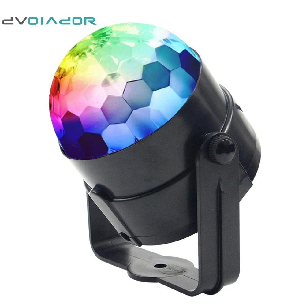 

DVOLADOR DJ light Sound Activated Party Lights Disco Ball Club lights - RGB 3W Mini Led Stage Lights For Christmas Home KTV Xmas