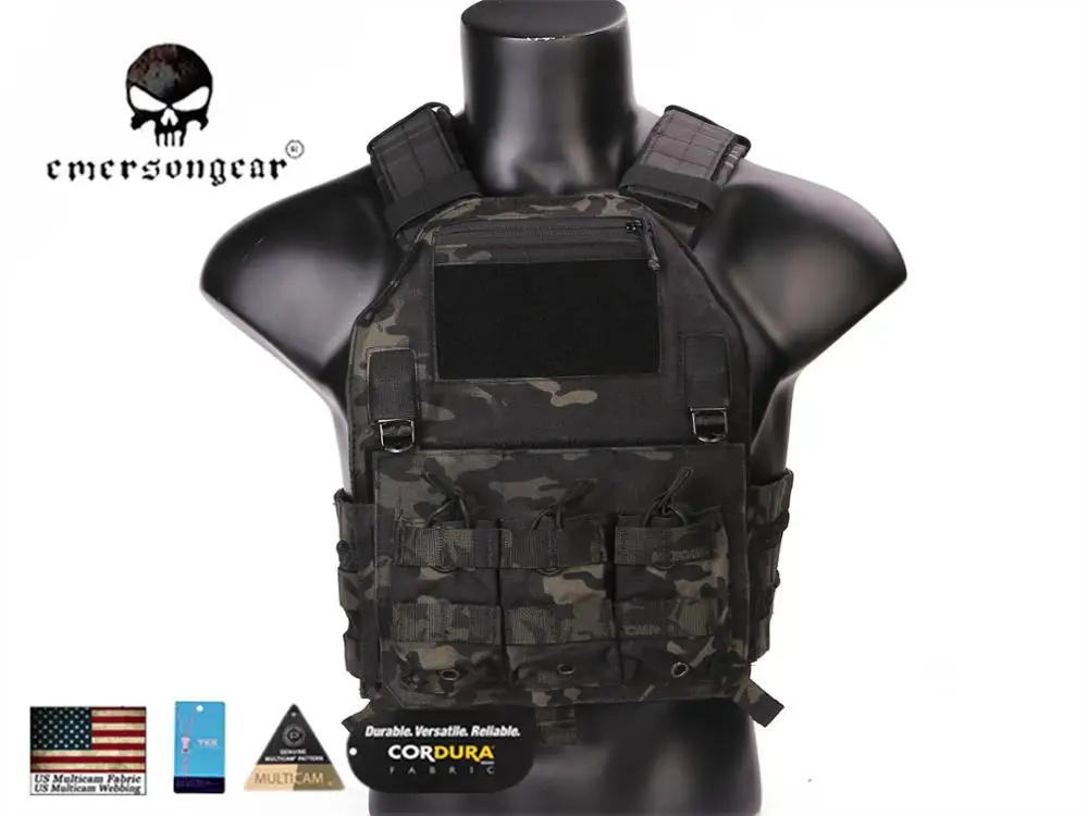 Emersongear 420 несущая пластина тактический жилет открытый стрельба военный Molle Combat 420 жилет EM7362 мультикам черный - Цвет: MCBK