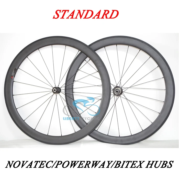 

50mm 700c Carbon Road Tubular Bike Wheels Bicycle Wheelset with Novatec/Bitex/Powerway Hubs, V/U Shaped Rims
