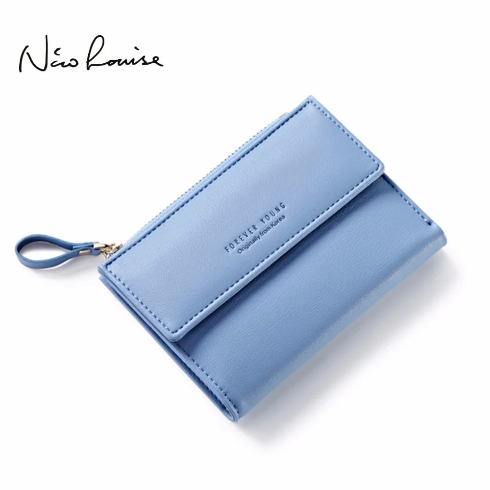 

Latest Women Leather Zipper Wallet Fashion Lady Portable Multifunction Short Solid Color Change Purse Hot Female Clutch Carteras
