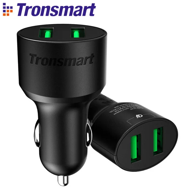 Tronsmart cc2tf автомобиля Зарядное устройство Quick Charge 3.0 два Порты USB автомобиль для Xiaomi