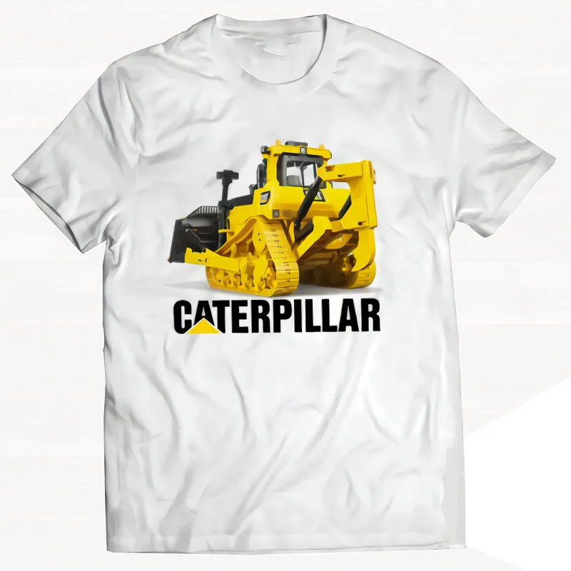 

Promo CAT Logo Caterpillar top High Quality Men's White T-shirt size discout hot new fashion top free shipping 2018 croatia cat