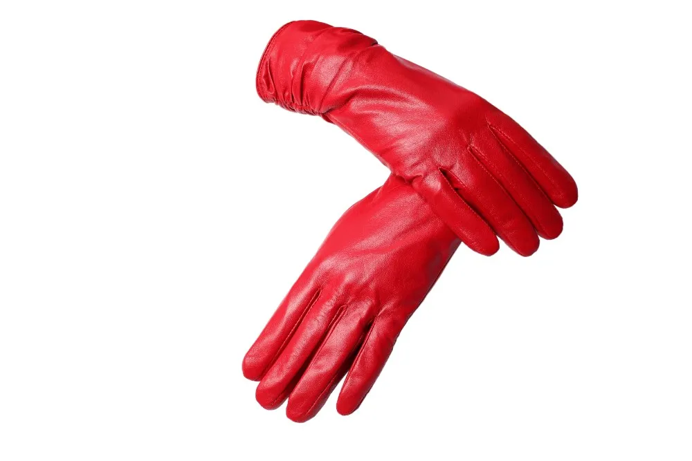 Дамы кожа перчатки, Есть четыре видов цветов на выбор, Зима перчатки женщина с подкладкой добавить безворсовой