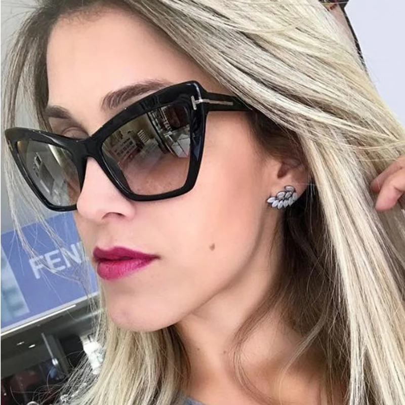 

Vintage Cat Eye Women Sunglasses Luxury Brand Design Oversize Ladies Sun Glasses UV400 Quality Female Shades