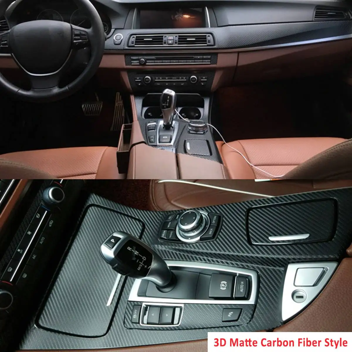 3D/5D коробка скоростей виниловая лента-наклейка Глянцевая/матовый из углеродного волокна наклейка для BMW F10 F18 5 серии 2011- LHD - Название цвета: 3D Matte
