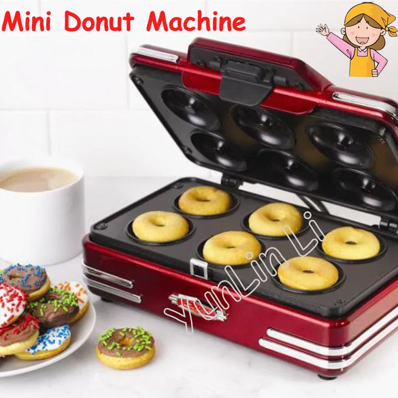 Электрическая мини машина по изготовлению пончиков 220 в 750 Вт Бытовая маленькая машина для завтрака Инструменты для выпечки пончики вафельница RMDM800