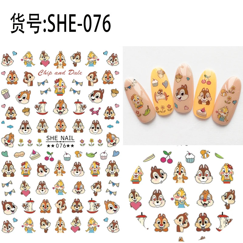 2 sheets adhesive 3d nail sticker foil decals for nails sticker art cartoon design nail art decorations supplies tool