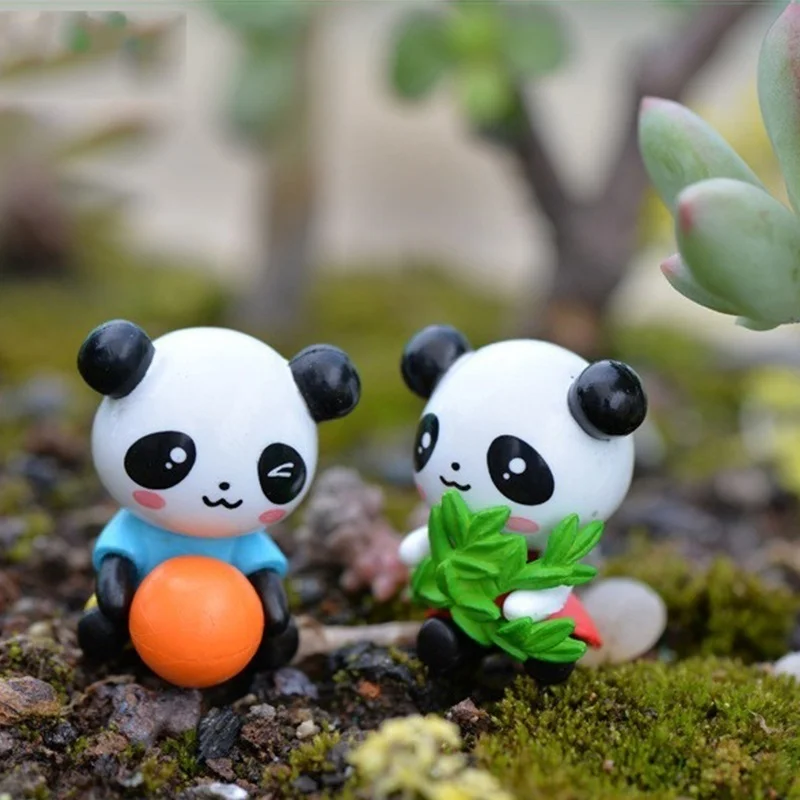 4 шт. милые мини фигурки животных панды кукольный домик игрушки