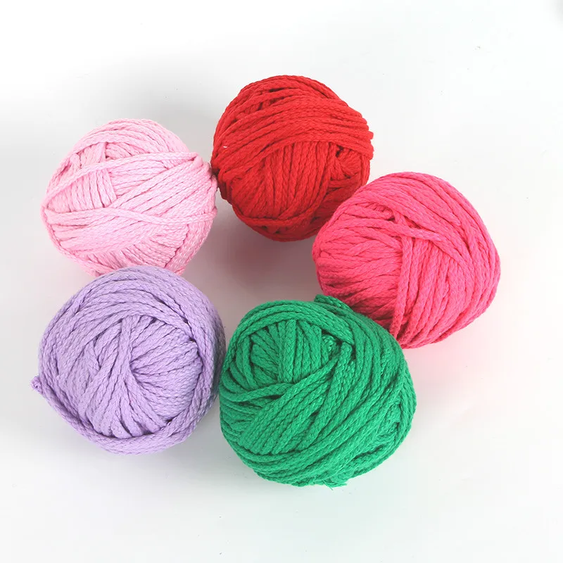 100% Cotton Cord 5mm Eco-Friendly Twisted Rope High Tenacity Thread DIY Textile Craft Woven Cords For Home Decoration Touw