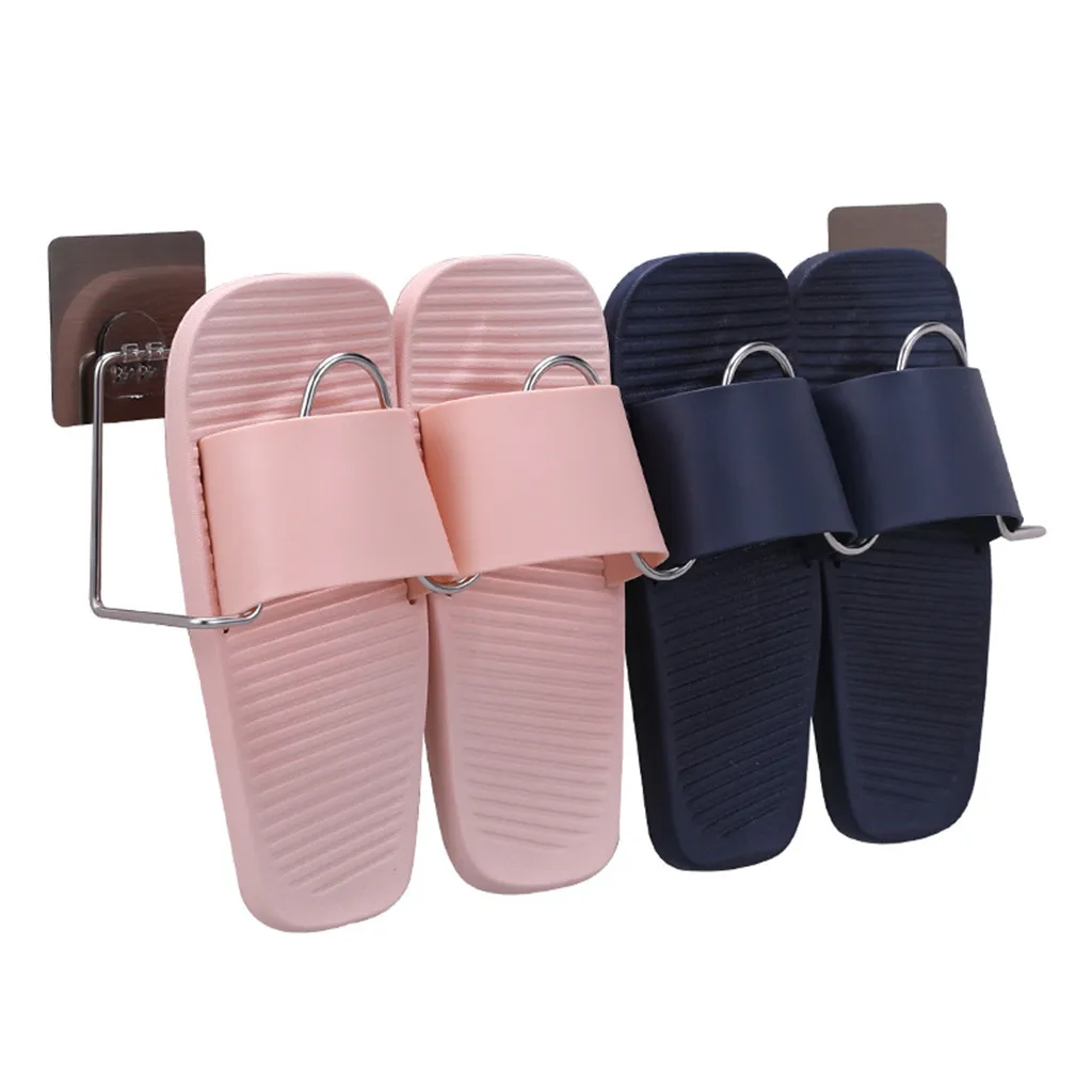 

Space Saving Wall Hooks Slipper Storage Organizer Wall Mount Shoes Rack for Living Room Bathroom Popular And Useful Storage Rack