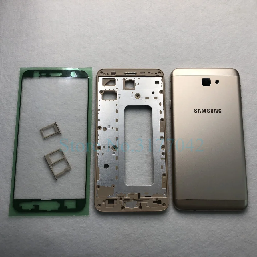 Для Samsung Galaxy J7 Prime On7 2016 G610 G610F полный корпус Передняя средняя рамка аккумулятор