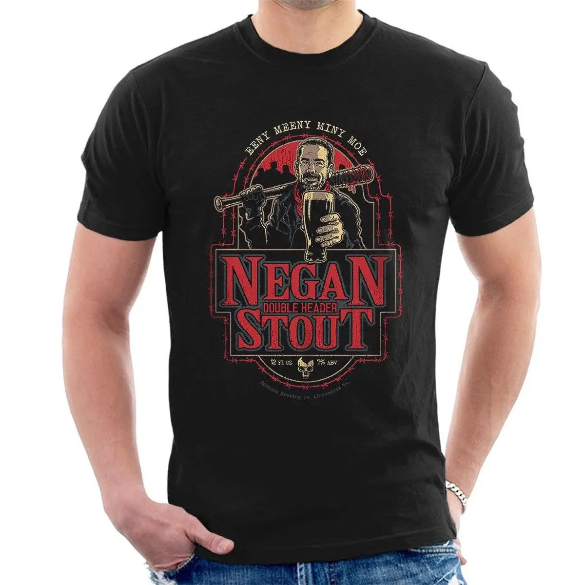 Забавная футболка NEGAN STOUT с изображением пива лусиль Ходячие мертвецы C06 крутая