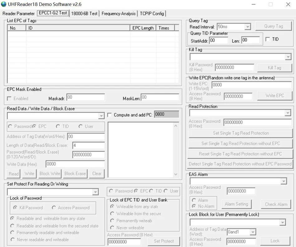 DEMO EPC-G2 Test