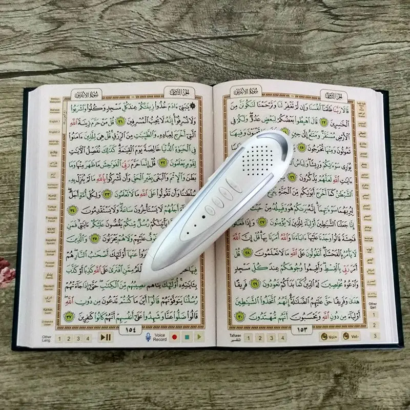 Мусульманский Коран книга с ручкой для чтения на исламскике слова по слову для Qur'an обучения HD голоса в русском Uzbk турецкий Дуа Tafsir