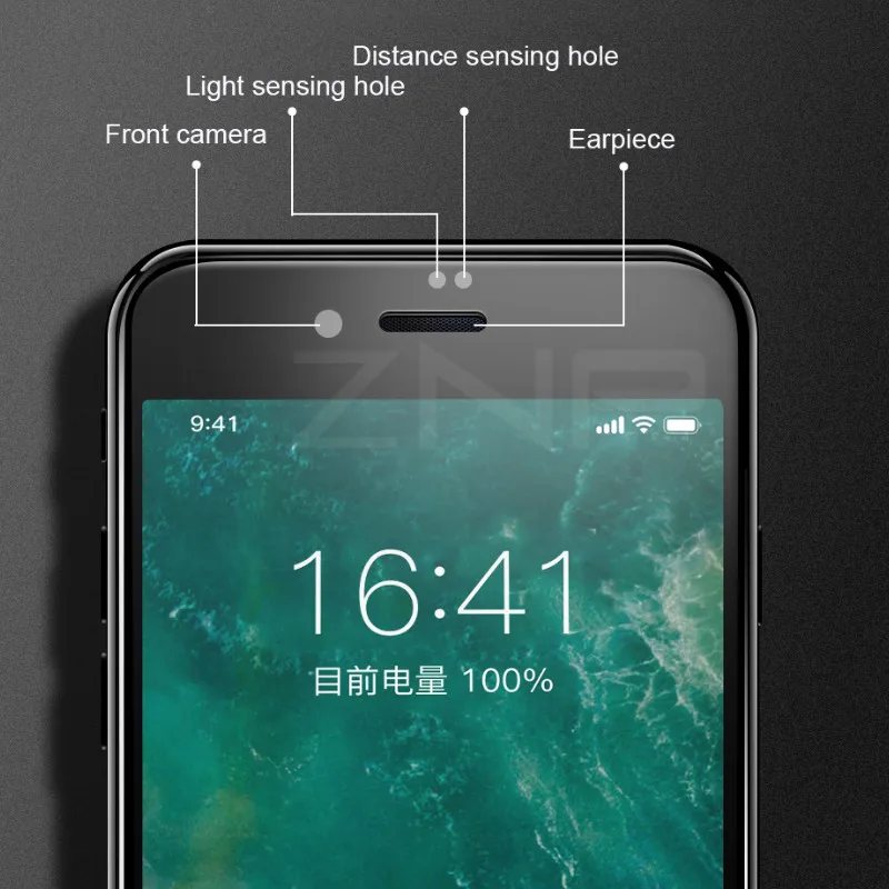 ZNP Volle Abdeckung 6D Rand Gehärtetem Glas Für iPhone X 7 8 6 6s Plus Screen Protector Für iPhone