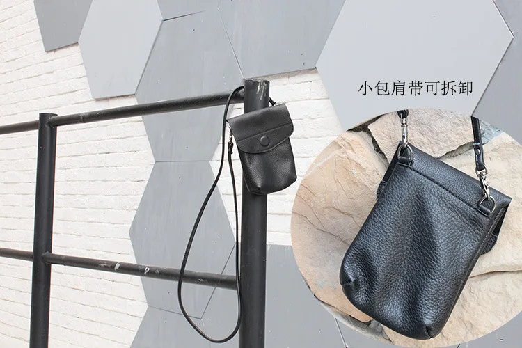  AETOO Large capacity backpack first layer leather men and women shoulder bag Korean neutral leather - 32869546653
