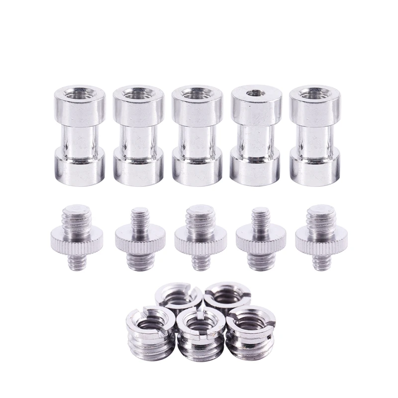 

15 Pieces 1/4 3/8 inch Metal Threaded Screw Converter Adapter for DSLR Camera,Tripod,Shoulder Rig,Light Stand,Camera Cage