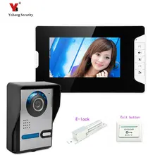 Yobang Security 7″ Inch LCD Color Screen Video Door Bell Phone Video Intercom Home Gate Entry System for Apartmen+Electric lock