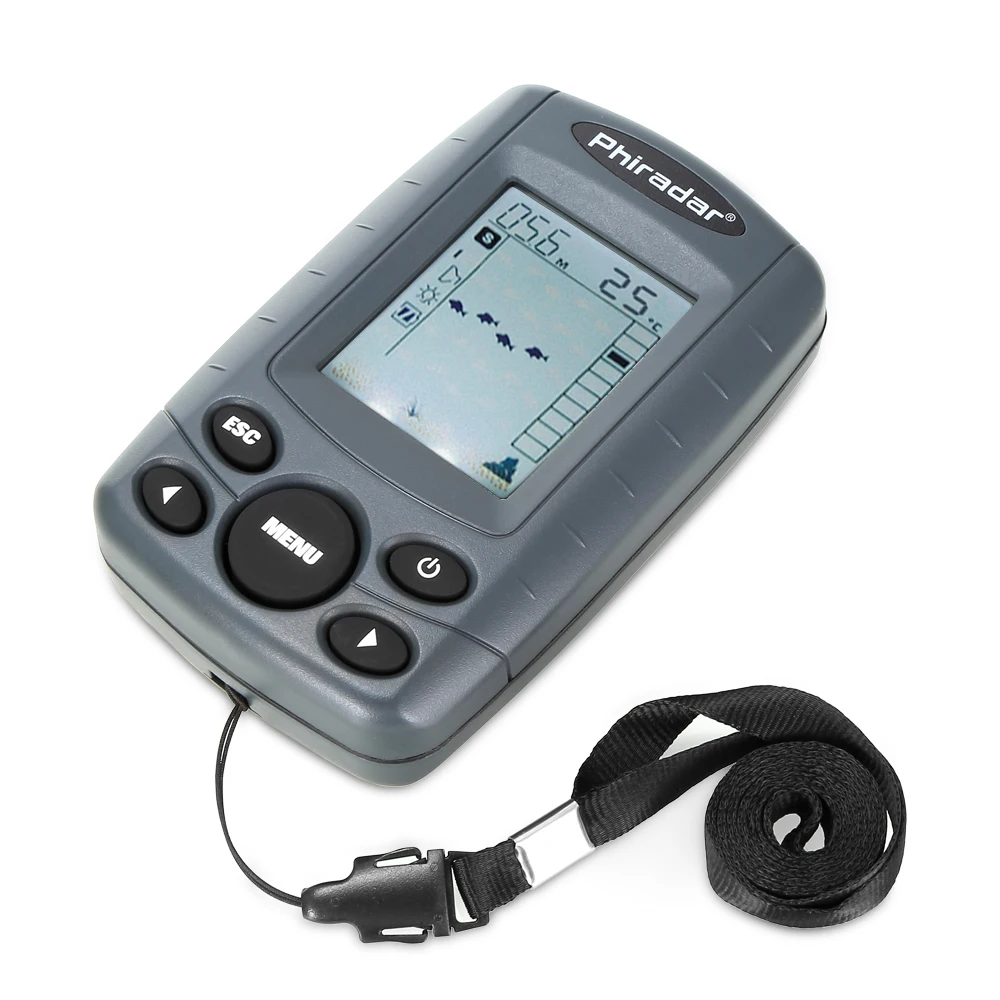 Phiradar FF108A المحمولة صياد السمك السلكية سونار الاستشعار صياد السمك تحت الماء المهنية الصيد مكتشف أداة مع شاشة الكريستال السائل