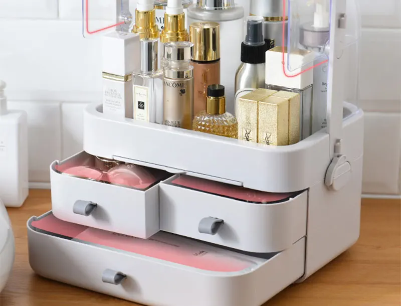 Принадлежности для ванной стол вращающийся ящик-стильный органайзер для макияжа PP акриловый контейнер для косметики Подставка Макияж Organizador помада