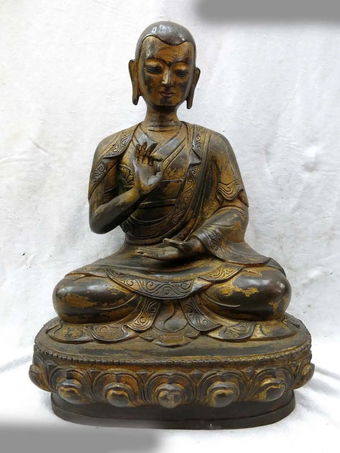 

13" China bronze gild sculpture carved beautiful fine buddhism buddha statue A(0505)