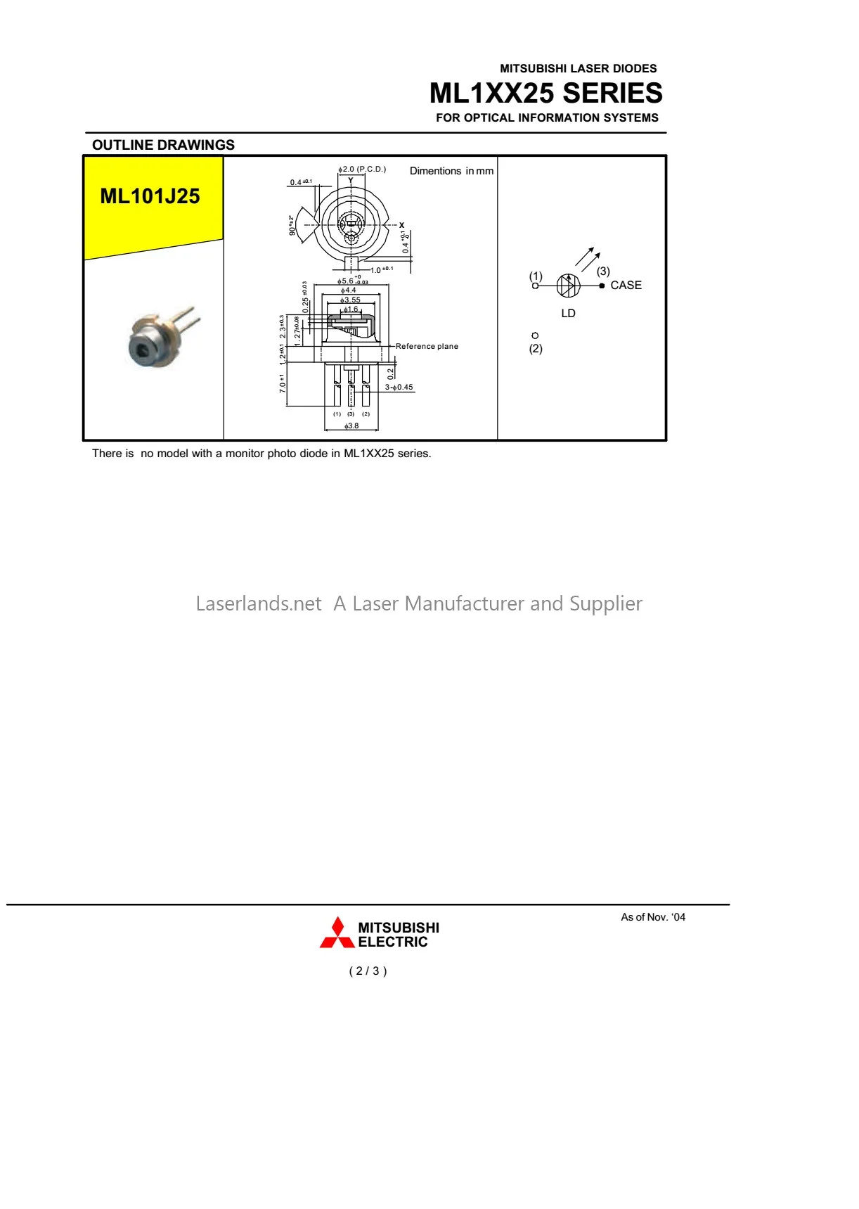 2 шт. новый лазерный диод Mitsubishi ML101J25 5 6 мм 650нм 660нм 100 мВт CW Red LD|ld|ld diode |