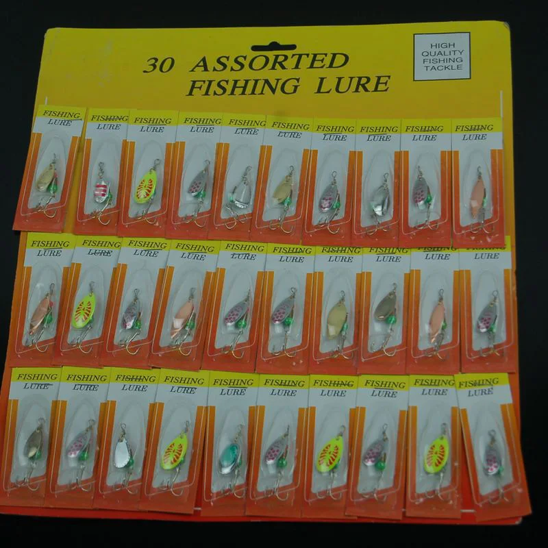 

Fishing Lure Spinner Bait Steel Spoon Rotation Artificial Bait 30 Assorted Lures