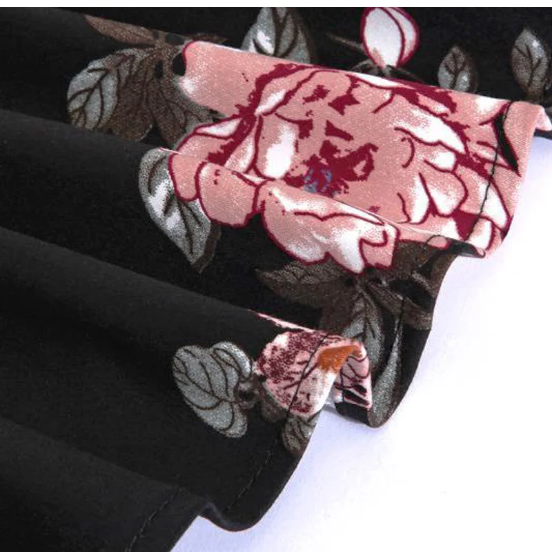 Tonval, винтажное платье трапециевидной формы с цветком пиона размера плюс, женские элегантные летние вечерние платья с контрастным кружевом в стиле ретро, черное платье