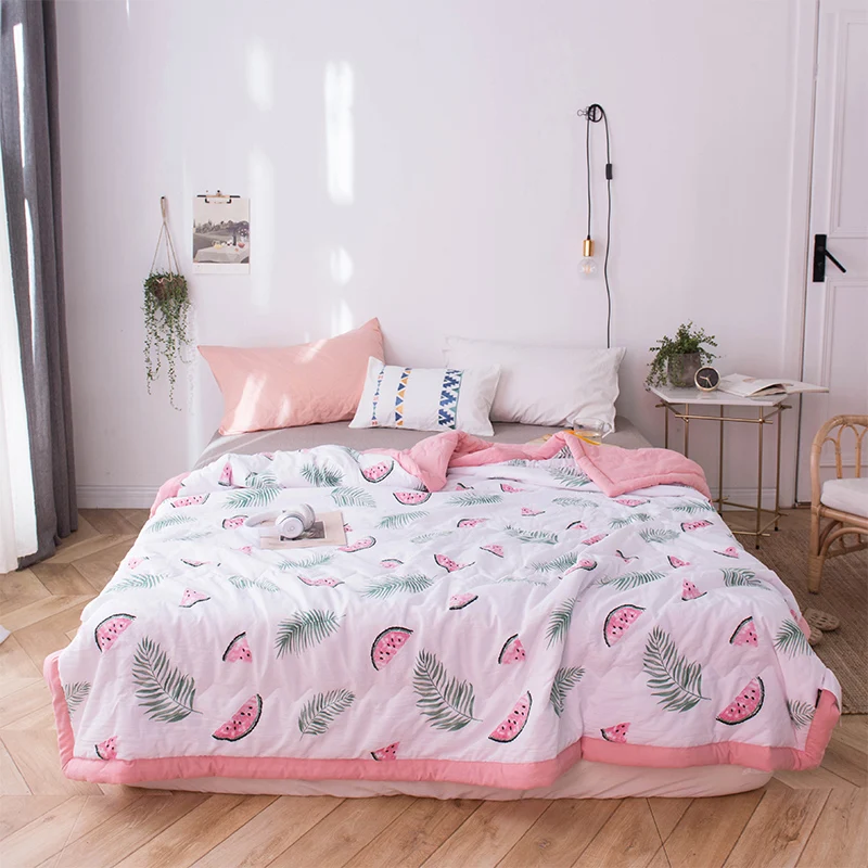 

2019 New Bedding watermelon Summer Quilt Blankets Cartoon Comforter Bed Cover Quilting Home Textiles Suitable for Adults Kids