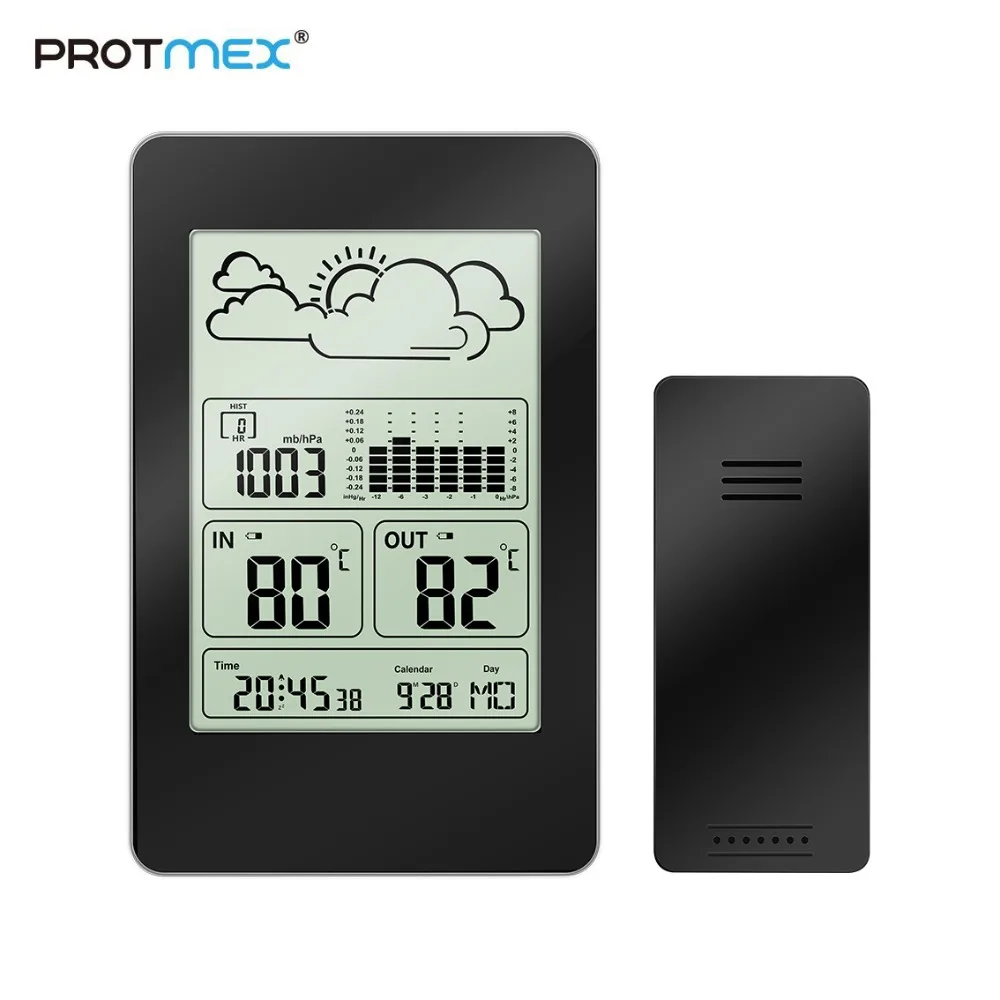 

Protmex PT3363 Multifunction Weather Station with Alarm Clock, Indoor Outdoor Temperature Weather Forecast Station