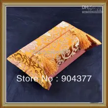 Lusuy Необычные Вынимаемые салфетки коробки прямоугольные в китайском стиле высокого качества шелковая парча кисточкой Kleenex коробка крышка 5 шт./упак