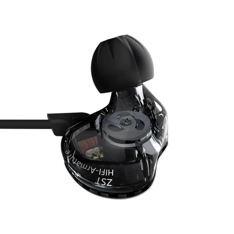 KZ ZST Earphone Pro Armature Dual Driver Earphone Hybrid HIFI Bass In Ear Noise Isolating Sports Earbuds with Bluetooth Cable