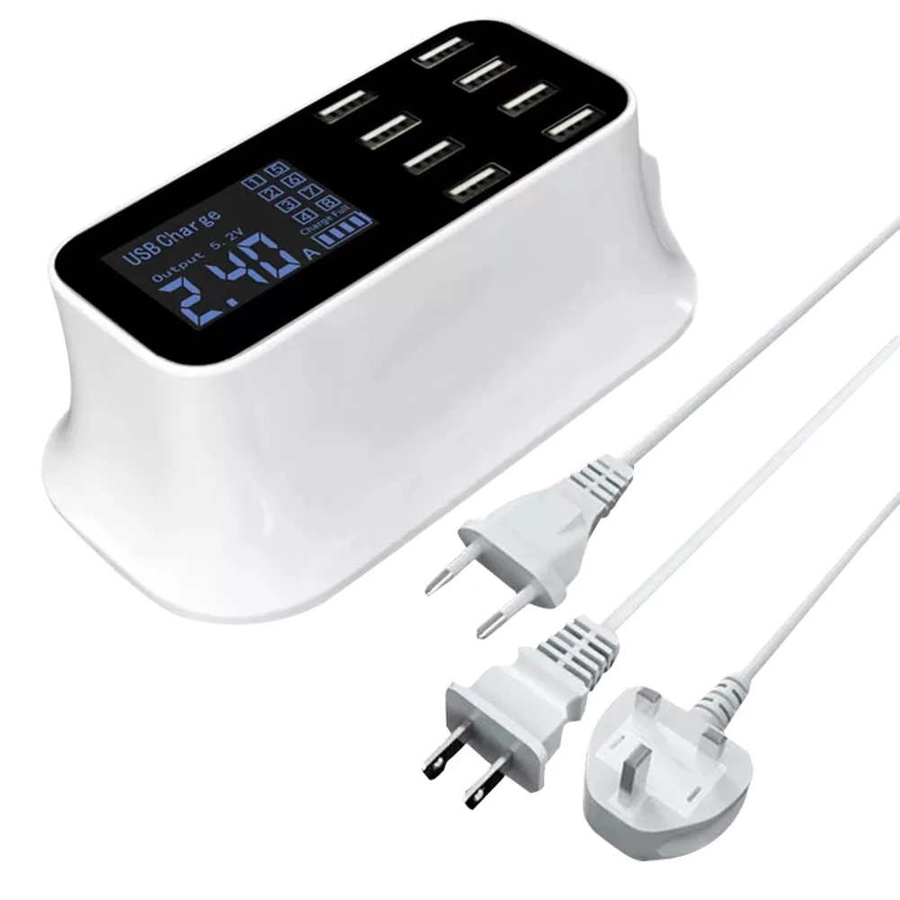 8-Port USB Smart Charger Power Adapter Desktop Charging Station US /EU /UK Plug LED display for iphone6/7/8/x Samsung S7/S8 J25