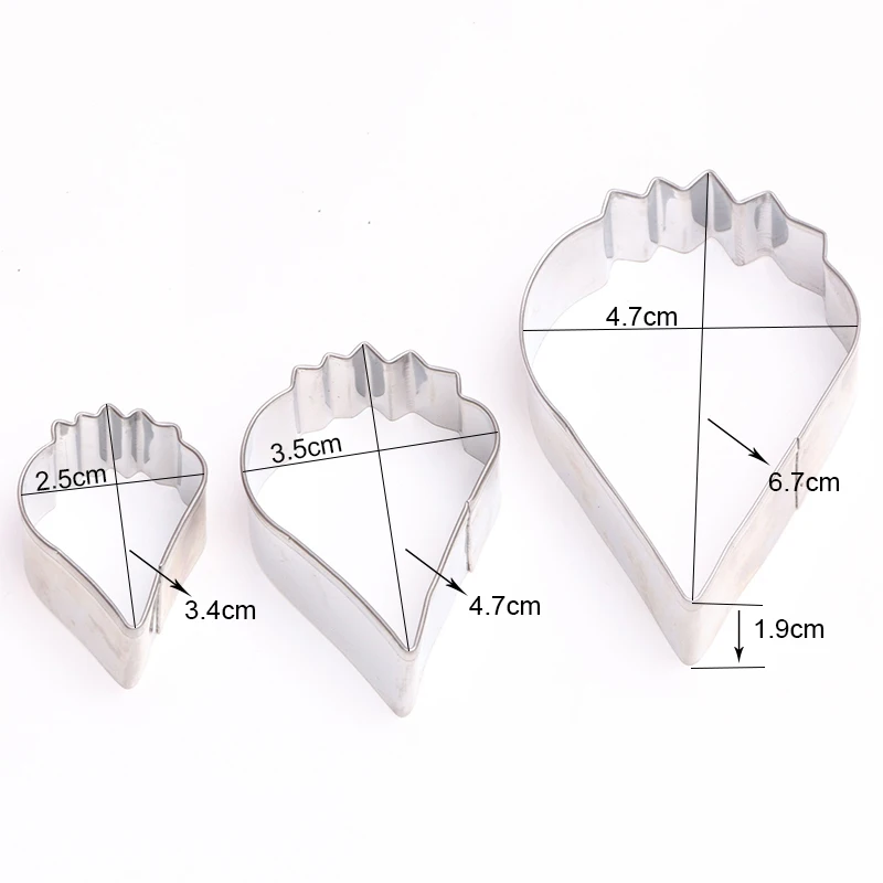 3 шт. мака в виде цветочных лепестков для торта формы из нержавеющей стали печенье с мастикой ножи для тортов кухонные Инструменты для декорирования аксессуары A358