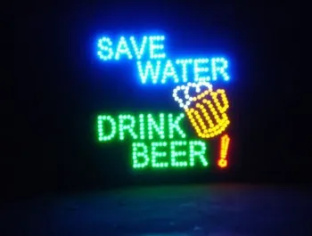 

2017 aliexpress New Arrival custom Graphics 19x19 Inch indoor Ultra Bright flashing Led save water drink beer Sign
