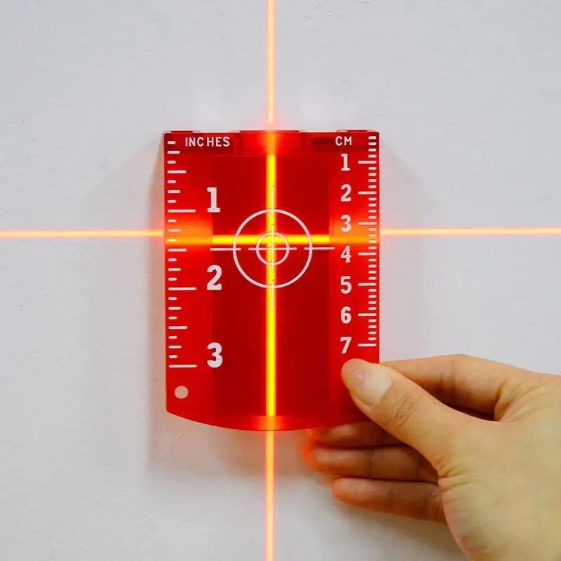 Нет заусенцев магнитного лазера целевой платы карты пластины для красный зеленый лазерный уровень - Цвет: Red