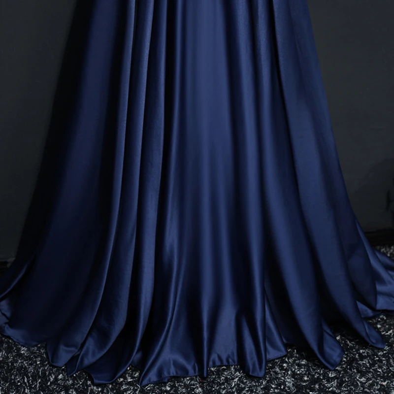 Robe De Soiree модные кружевные бисерные сексуальные длинные вечерние платья с открытой спиной для невесты, банкета, элегантные темно-синие вечерние платья для выпускного вечера