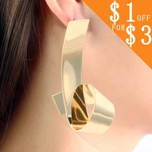 

Trendy Irregular Sequins Metal Geometric Earrings for Women Gold Silver Color Simple Punk Earrings Modern Art Jewelry CS31L