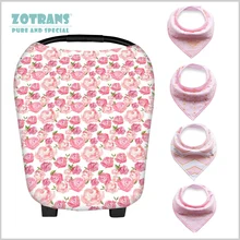 Цветочный стиль многофункциональный уход покрывающий голову шарф ребенок балдахин на автолюльку для грудного вскармливания с 4 упаковками бандана-нагрудник