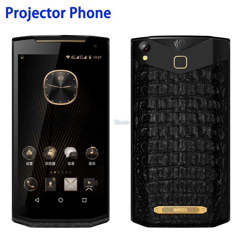 Китай Kcosit VM2 Android проектор телефон портативный бизнес роскошный смартфон кожаный