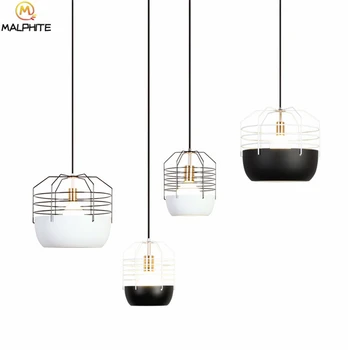 

Modern LED Pendant Lamps Design White Glass Shade Lustres De Sala E27 hanging Lamparas Colgantes Kitchen Bar Lighting fixtures